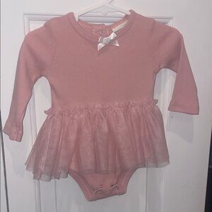 Pink Long Sleeve Tutu Onesie